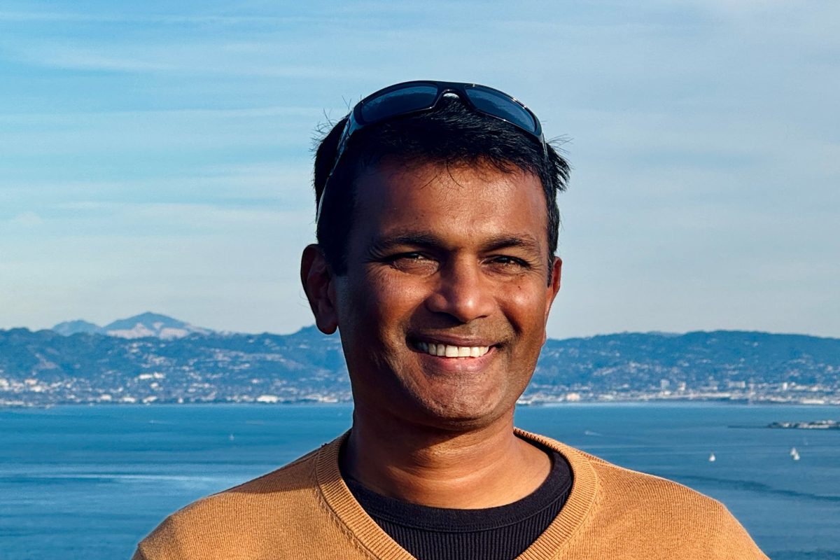 Jay smiling above San Francisco Bay