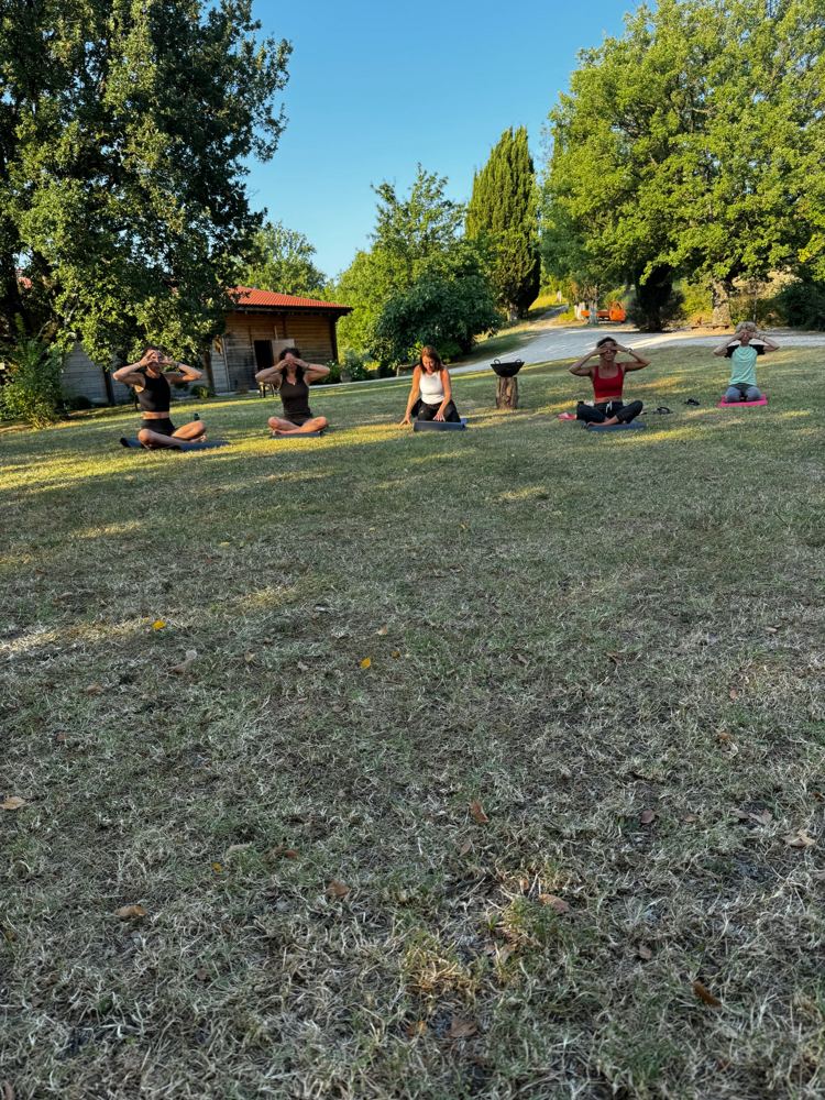 Morning practice on a lawn in Italy